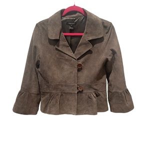 KAREN KANE Vintage Gray Leather Jacket